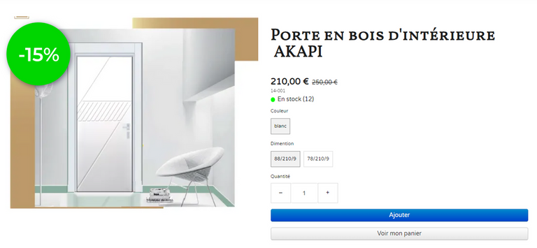 Promo porte d'interieur en bois