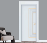 Porte bois intérieure blanc avec decoration 